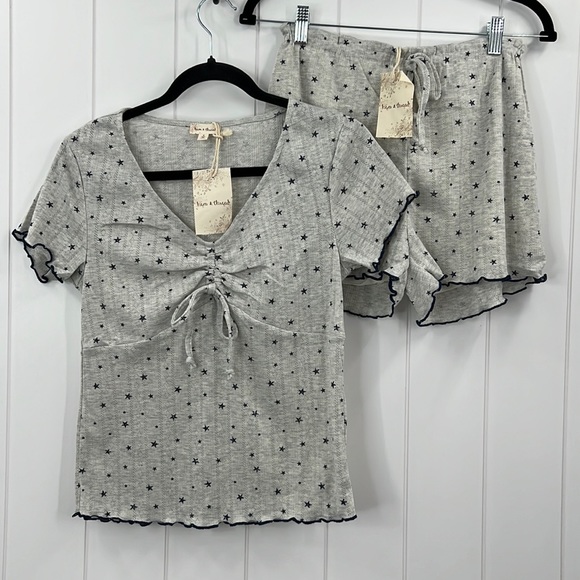 Hem & Thread Other - 🆕Hem & Thread Pontelle Lounge Wear Star Print Ruched Front Detail S,M & L Sets